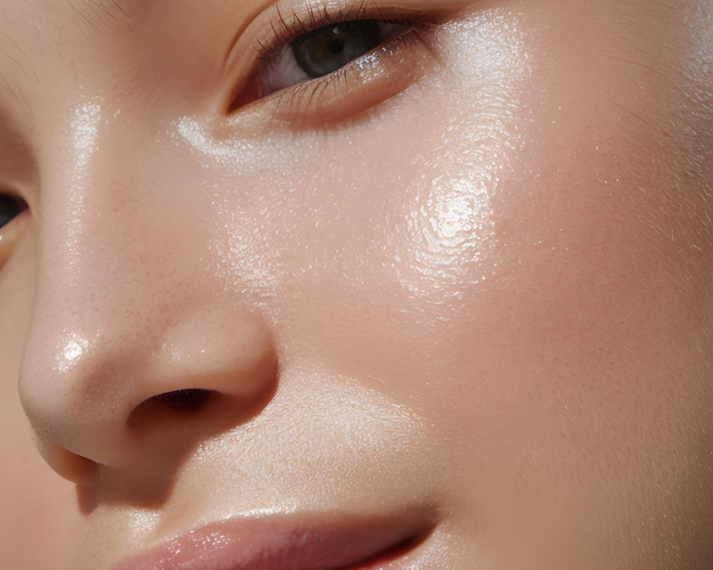 Close-up of a cheek and jaw contour, supported by the deeper structural layers