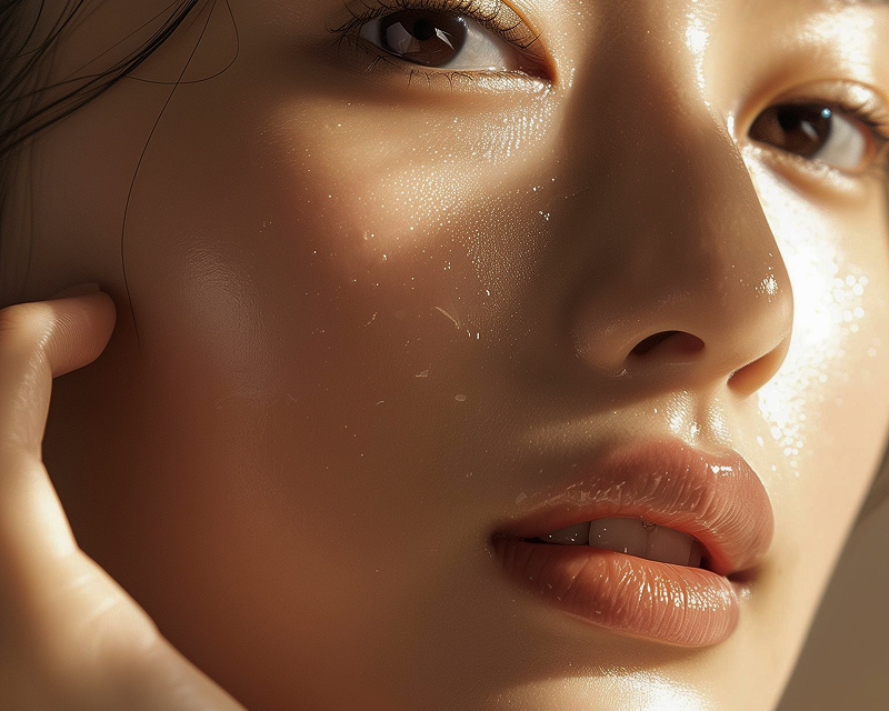 Close-up of the skin's surface showing tone, texture and clarity — the epidermis