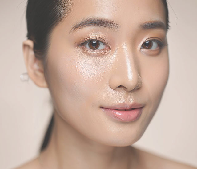 Close-up of even, radiant skin after a rejuvenation programme